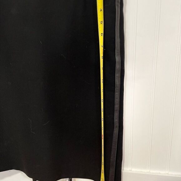 INC: Black skirt with black leather accents on waist/sides 100% wool size 10 - Picture 5 of 5